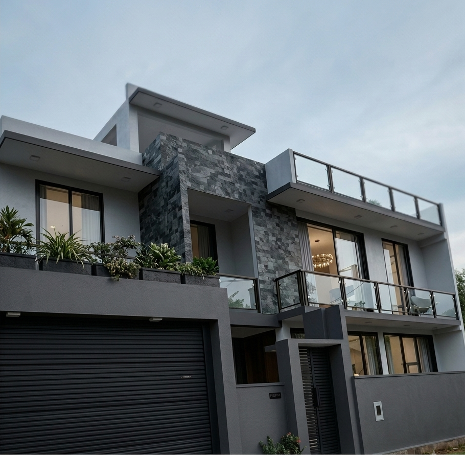 Modern Architectural Glass and Steel Railing System